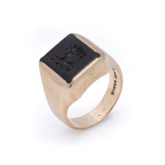 Siegelring aus 10 Karat Gold mit Blutstein-Intaglio von Birks (Circa 1950-1970)