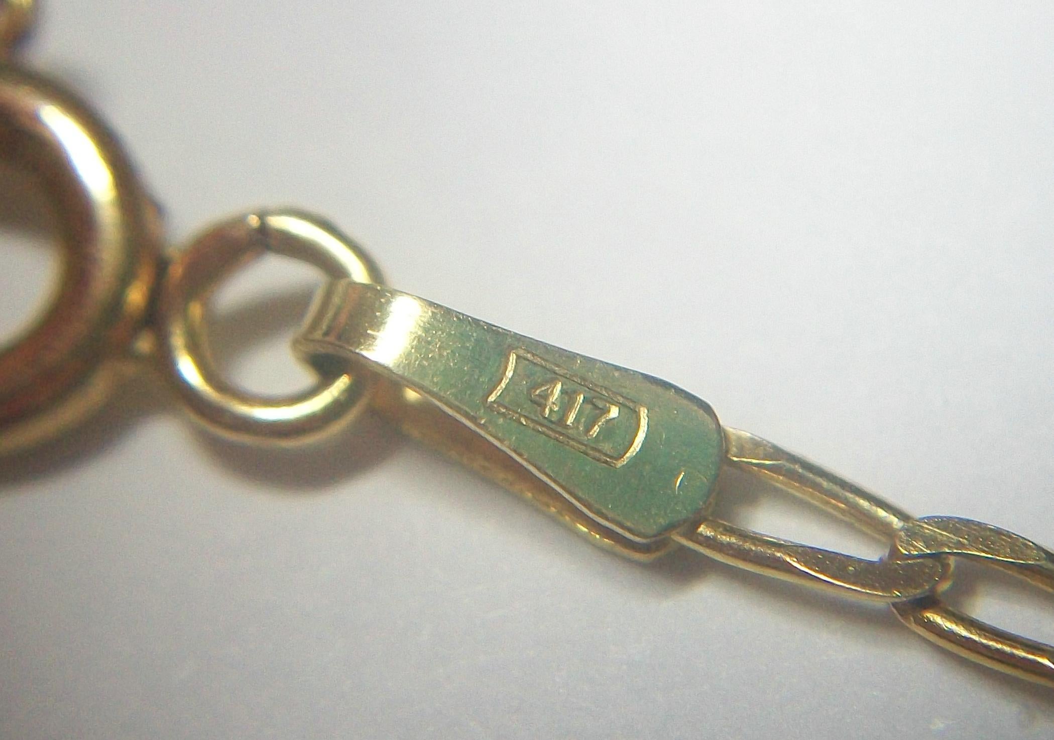 Vintage 10K Gold Chain Link Bracelet - 90% Angel Charm - Signed - Italy - 20th C For Sale 2