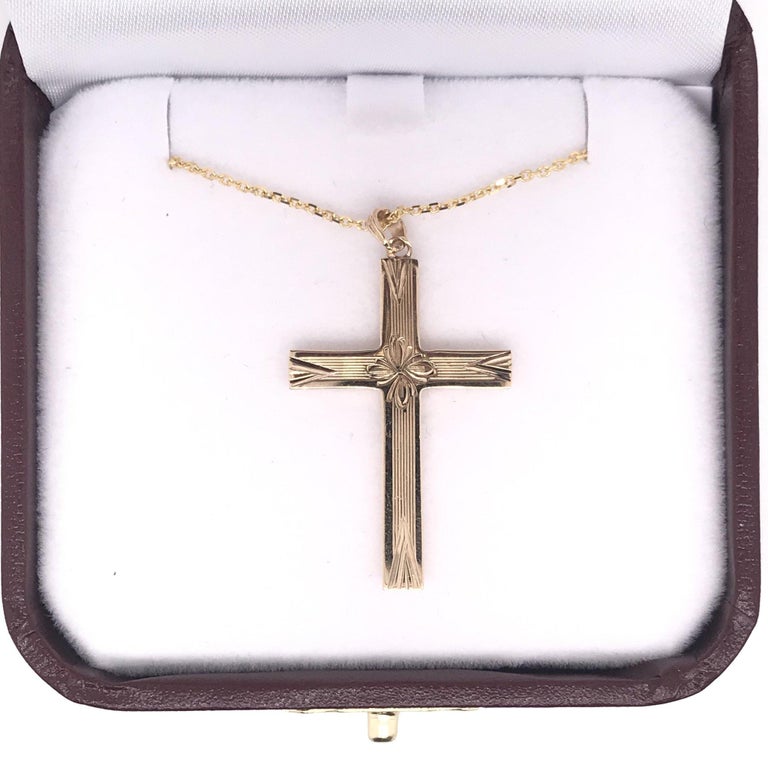 Vintage 10 Karat Gold Cross Necklace For Sale at 1stDibs 10 karat