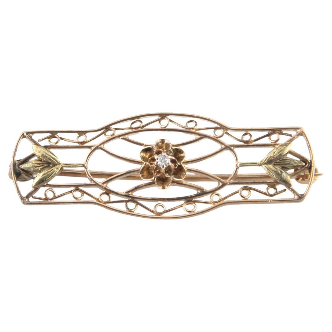 Vintage 10k Gold & Diamond with an Elaborate Lattice Brooch / Pin