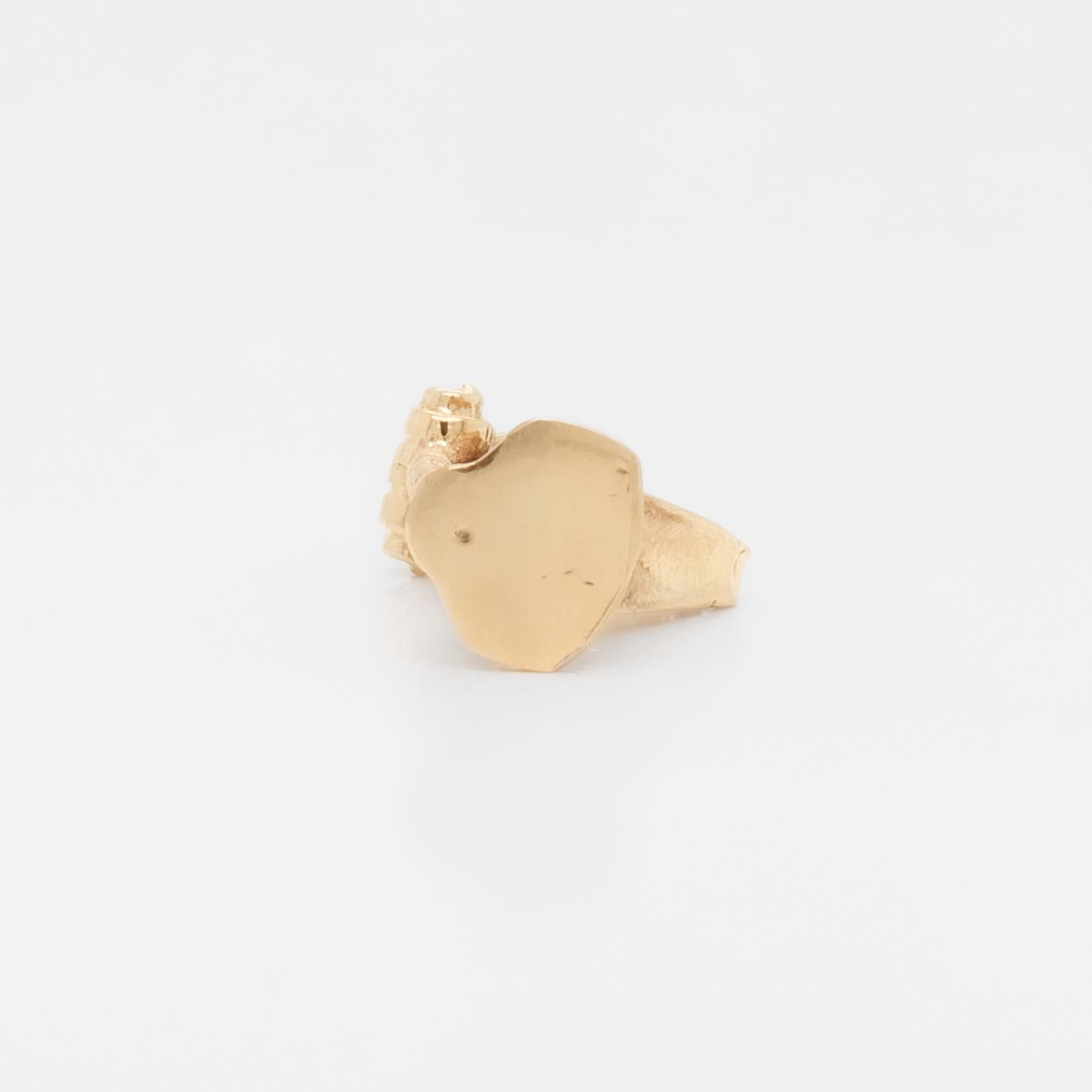 Vintage 10K Gold Figural Harp Pendant Charm for a Bracelet For Sale 6