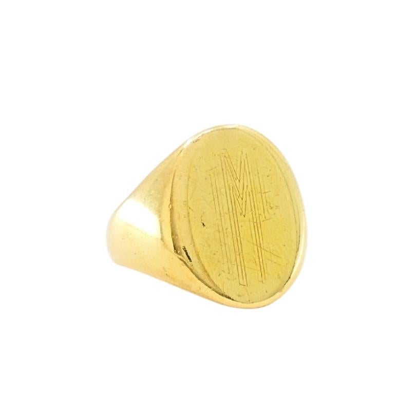Vintage 10k Gold Monogram Signet Ring In Fair Condition In Beverly Hills, CA