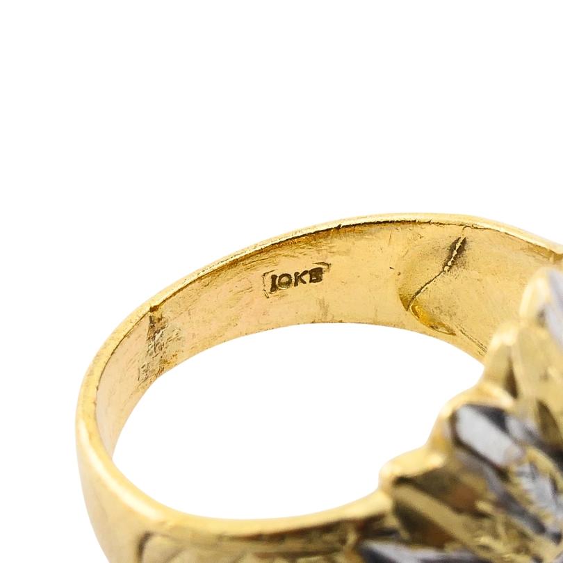 Vintage 10k Gold Native American Headdress Ring (bague de coiffure amérindienne) en vente 3