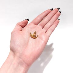 Vintage 10K Gold Scandinavian Viking Longship Charm for a Bracelet