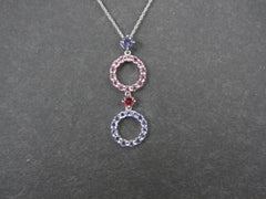 Vintage 10K Iolite Pink Topaz Tourmaline Amethyst Pendant
