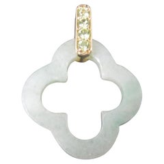 Vintage 10K Jade Peridot Pendant