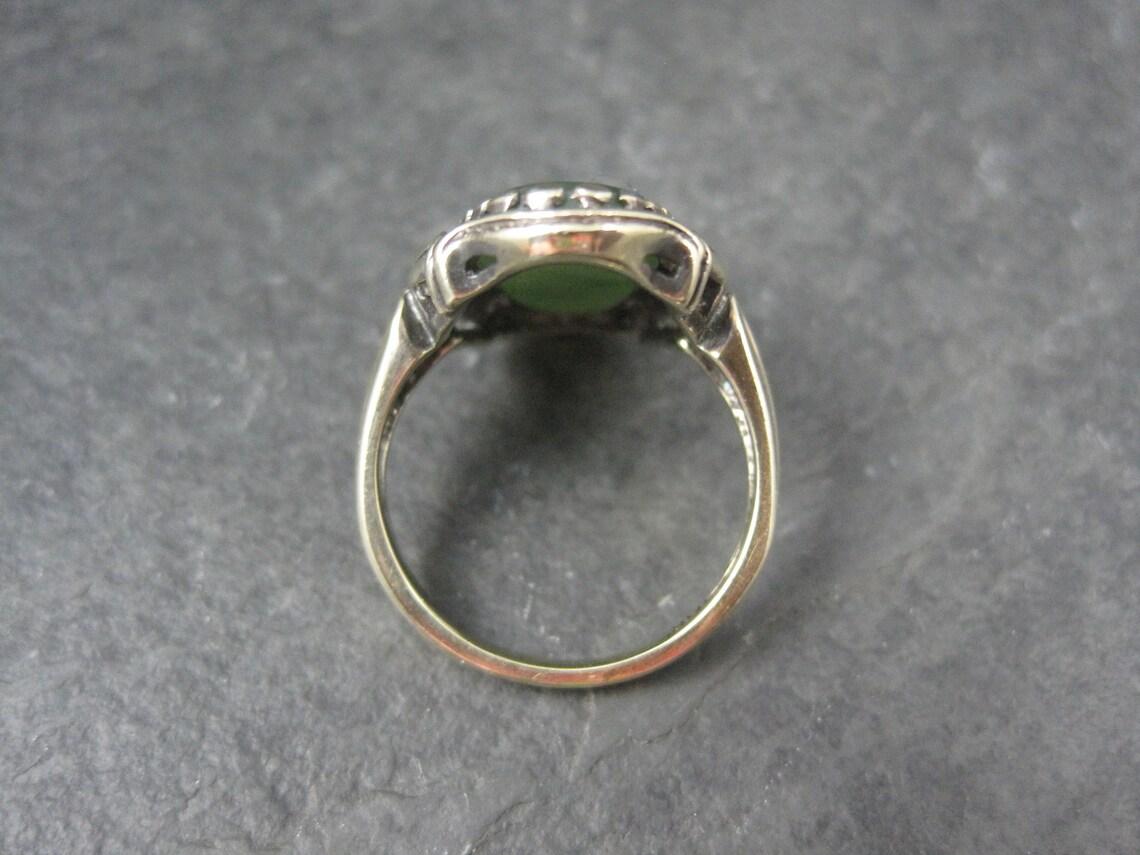 Vintage 10k Nephrite Jade Ring Size 6.5 In Good Condition For Sale In Webster, SD