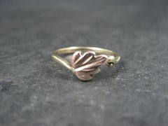 Vintage 10K Pink Gold Leaf Ring Size 4 Black Hills Gold FL Thorpe
