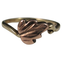 Vintage 10K Pink Gold Leaf Ring Size 4 Black Hills Gold FL Thorpe