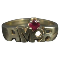 Vintage 10K Ruby Amor Love Ring Size 6.5