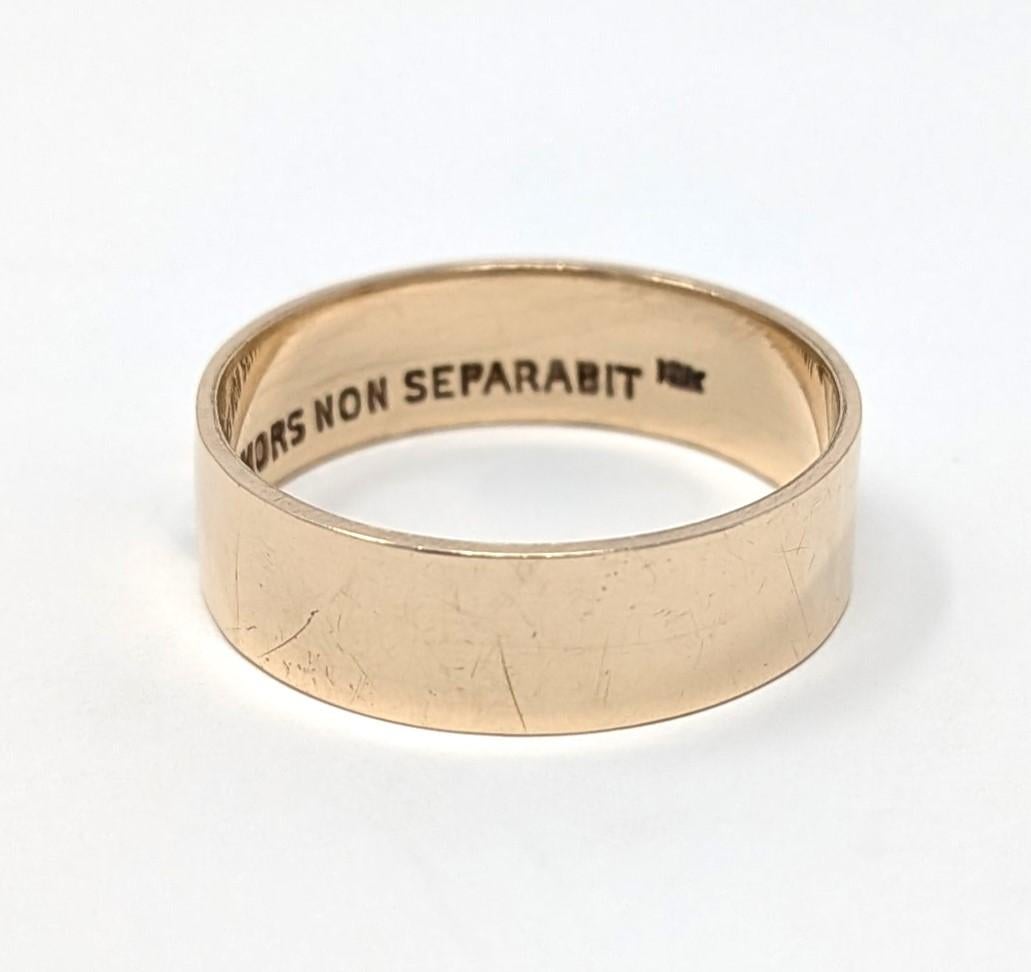 Vintage 10k Scottish Rite Ring Band Masonic Motto Solid Yellow Gold US Size 11 In Good Condition For Sale In Greer, SC