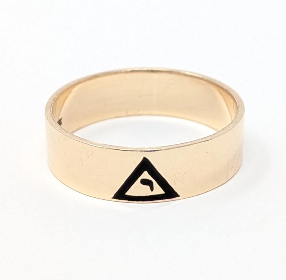 Vintage 10k Scottish Rite Ring Band Masonic Motto Solid Yellow Gold US Size 11 For Sale 1