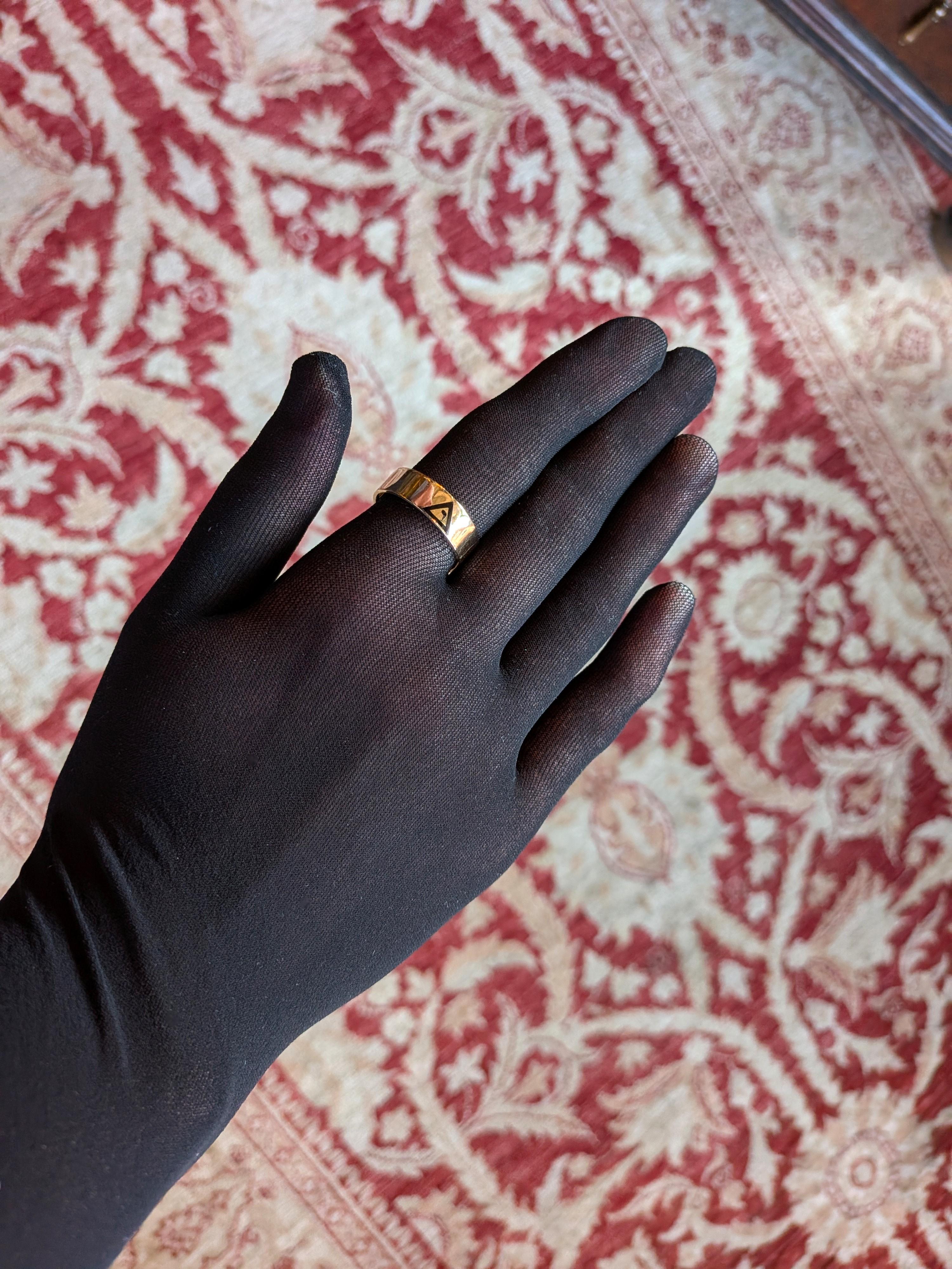 Vintage 10k Scottish Rite Ring Band Masonic Motto solide Gelbgold US Größe 11 im Angebot 4