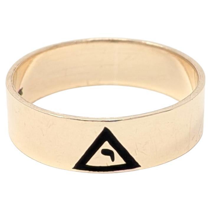 Vintage 10k Scottish Rite Ring Band Masonic Motto Solid Yellow Gold US Size 11 For Sale