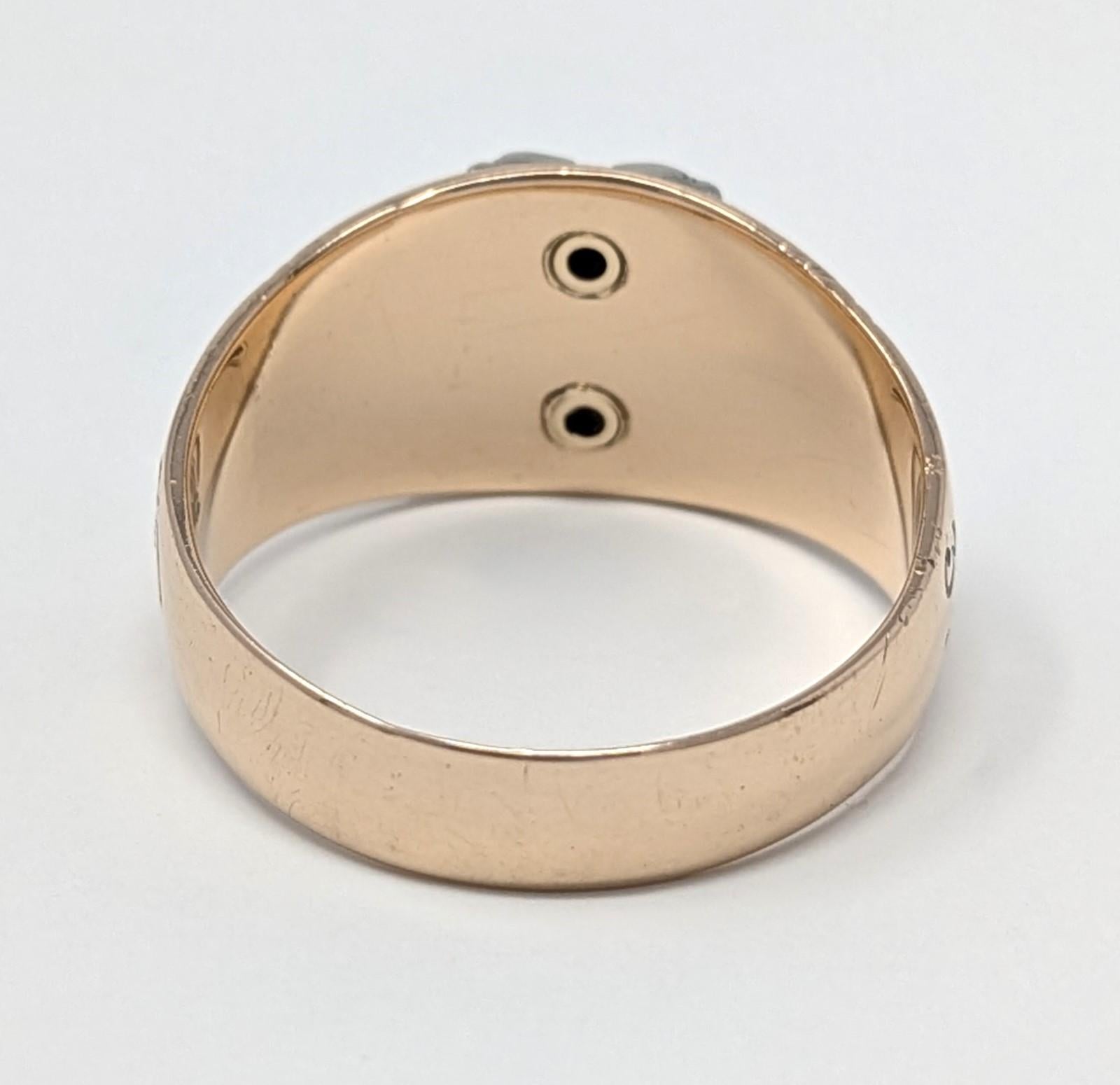 Vintage 10k Scottish Rite Ring Herff Jones Masonic Solid Yellow Gold US Size 11 In Good Condition For Sale In Greer, SC
