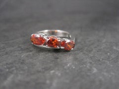 Vintage 10K White Gold Garnet Ring