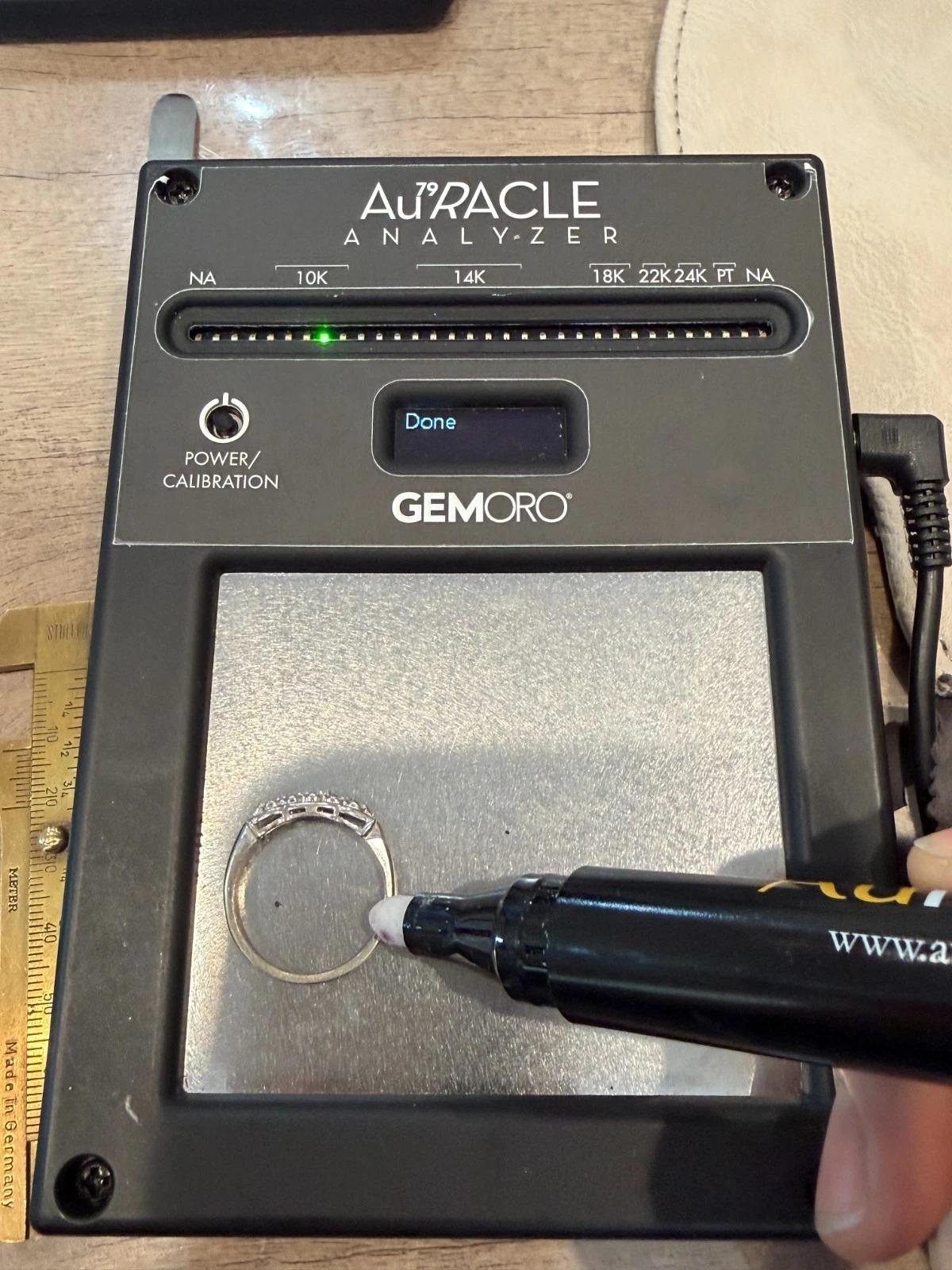 Vintage 10K Weißgold RBC & Single Cuts 0,45ctw Diamond Wedding Set Ring Größe 9 im Angebot 4