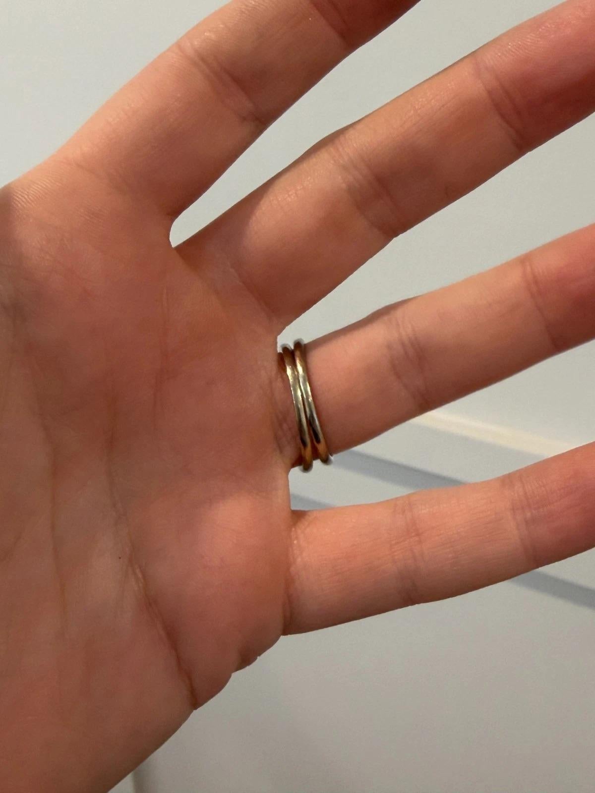 Vintage 10K Weißgold RBC & Single Cuts 0,45ctw Diamond Wedding Set Ring Größe 9 im Angebot 1