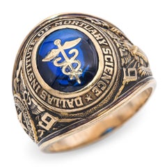 Vintage 10k Yellow Gold Balfour Dallas Institute of Mortuary Class of 1968 Ring