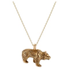 Vintage 10k yellow gold bear charm pendant