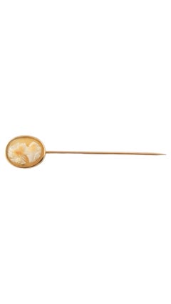 Vintage 10K Yellow Gold Cameo Stick Pin #16912