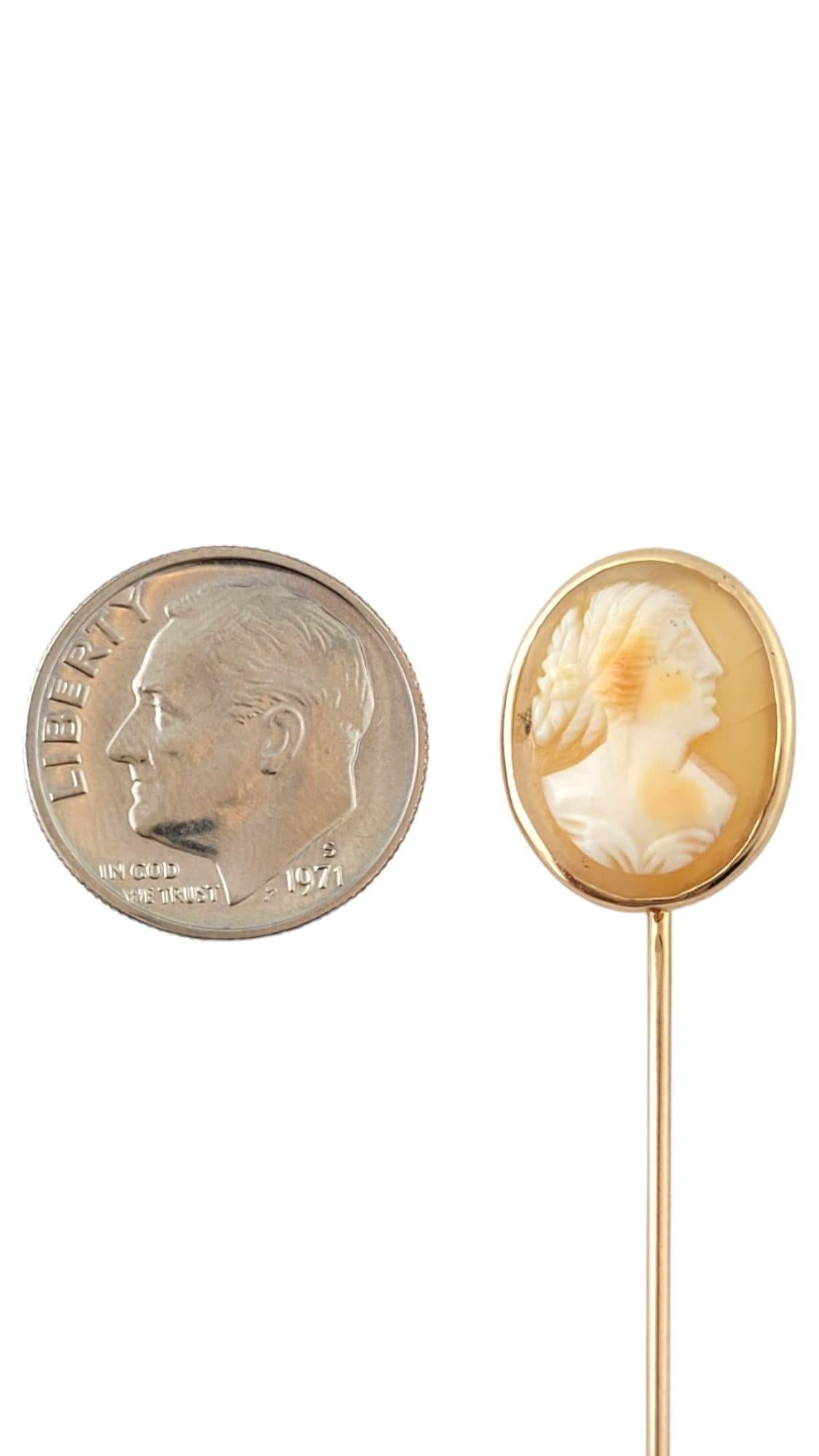 Vintage 10K Yellow Gold Cameo Stick Pin #16912 For Sale 1