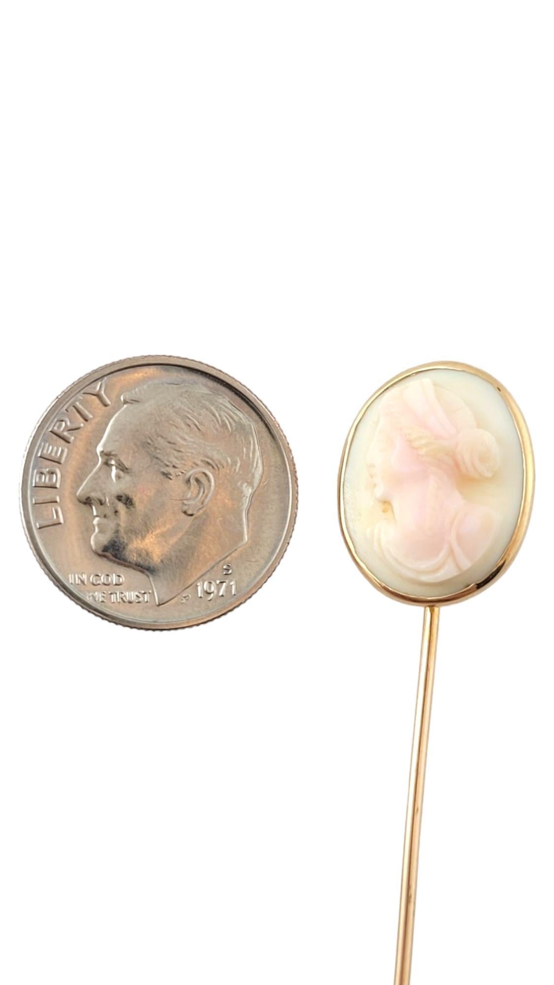Vintage 10K Yellow Gold Cameo Stick Pin #16913 For Sale 1