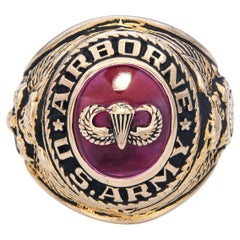 Vintage 10k Yellow Gold Crest Craft US Army Airborne Ring