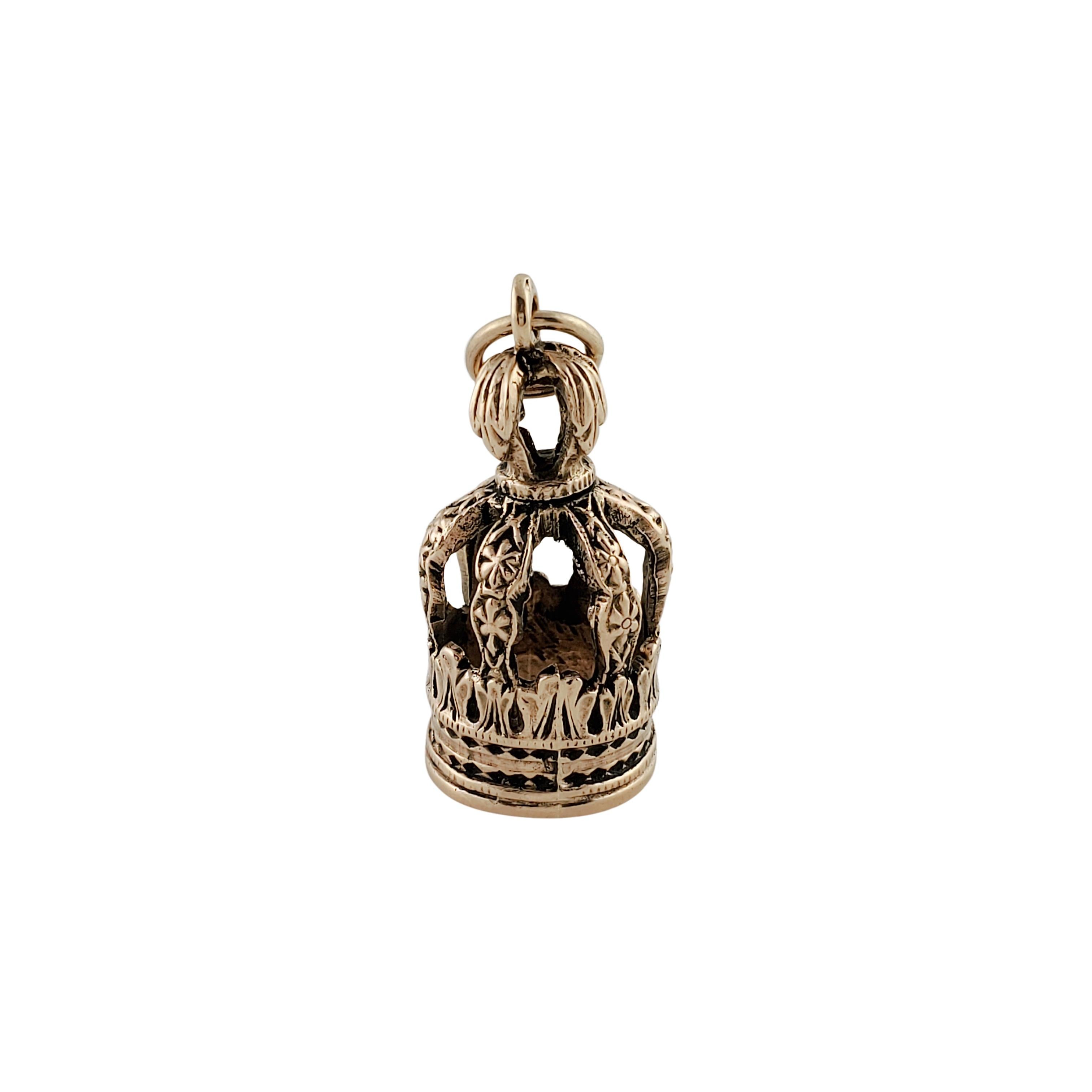10K Yellow Gold Crown Charm In Good Condition For Sale In Washington Depot, CT