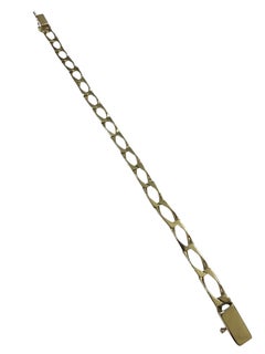 Vintage 10k Yellow Gold Designer Stamped Link Bracelet 7.25" 8.35 Grams