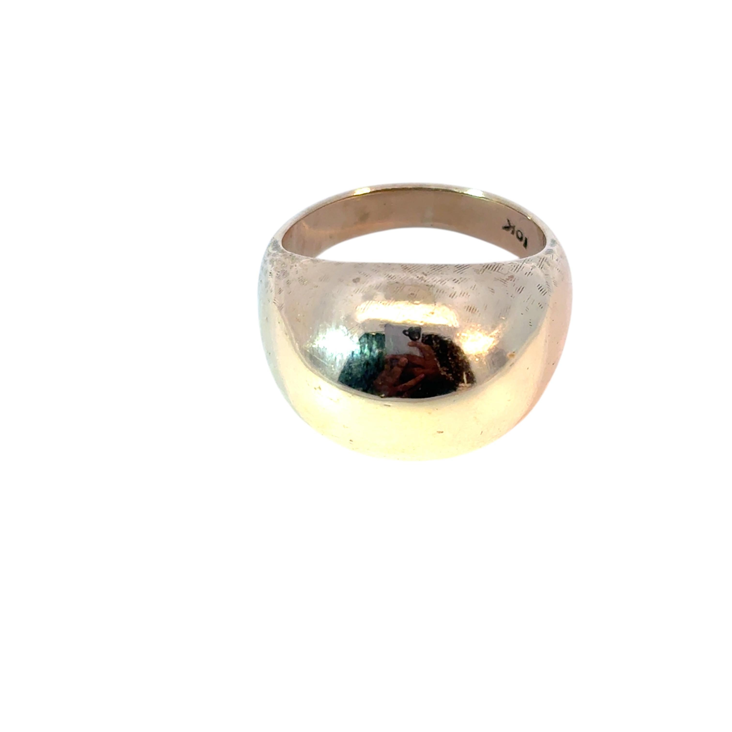 Vintage 10k Yellow Gold Dome Ring 7