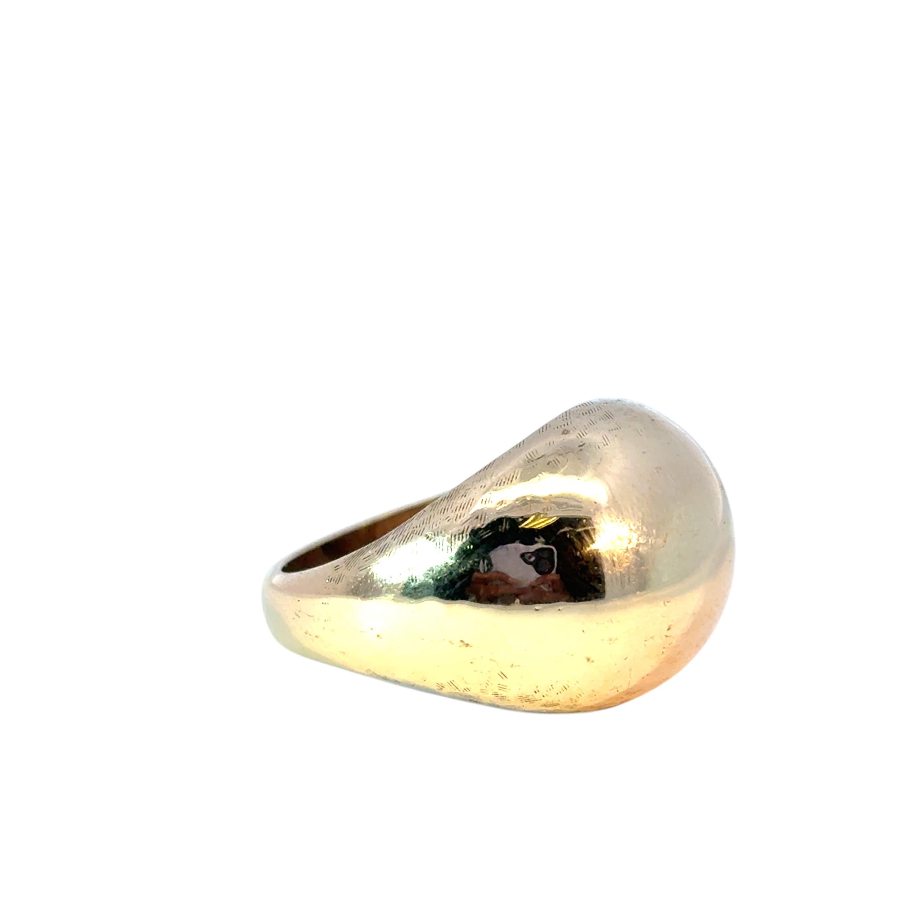 Modern Vintage 10k Yellow Gold Dome Ring