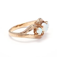 Vintage 10 Karat Yellow Gold and Opal 3-Stone Statement Ring