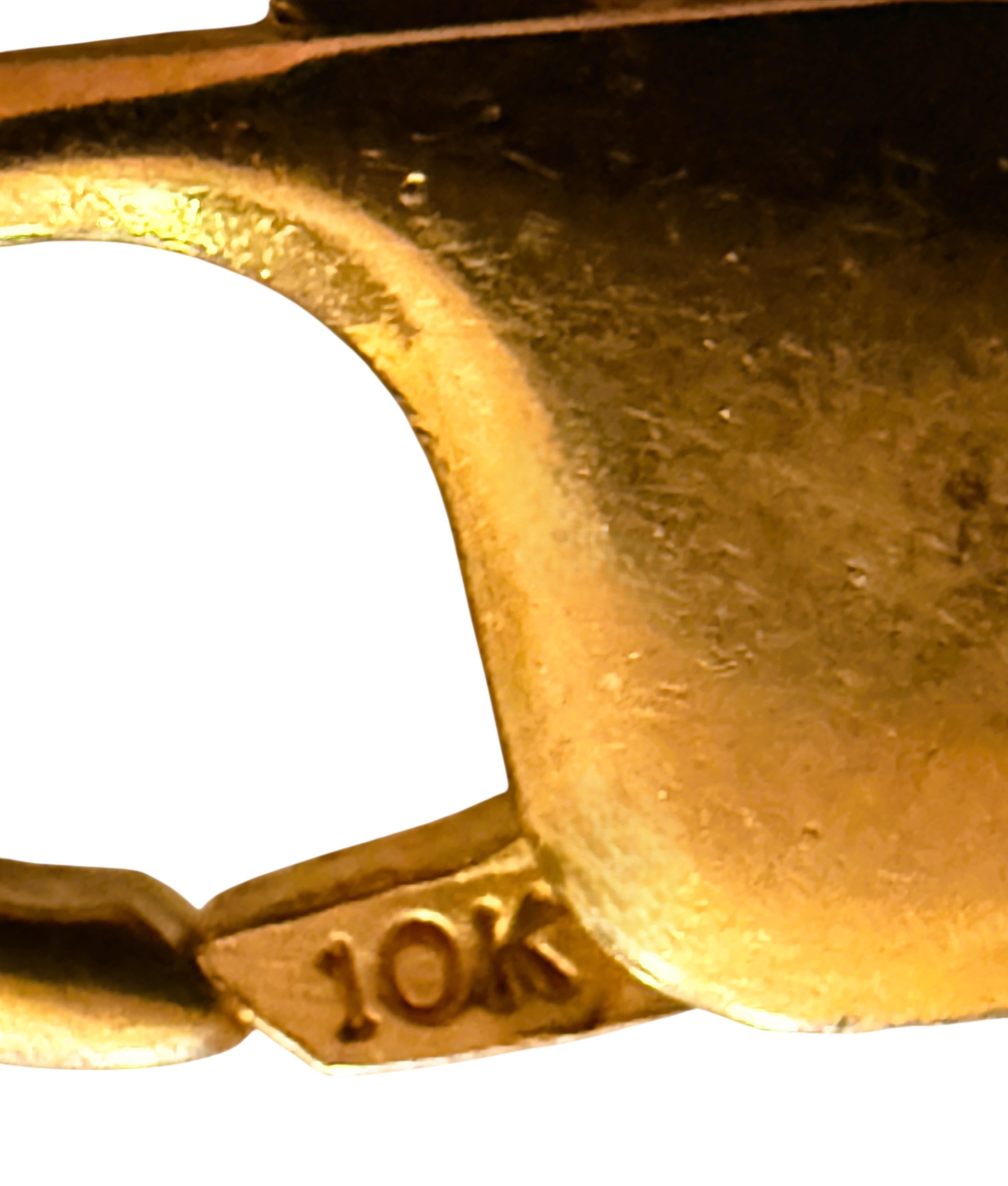 Vintage By in oro giallo 10K Collana a spina di pesce scintillante larga 15 mm, 55,33 grammi in vendita 9