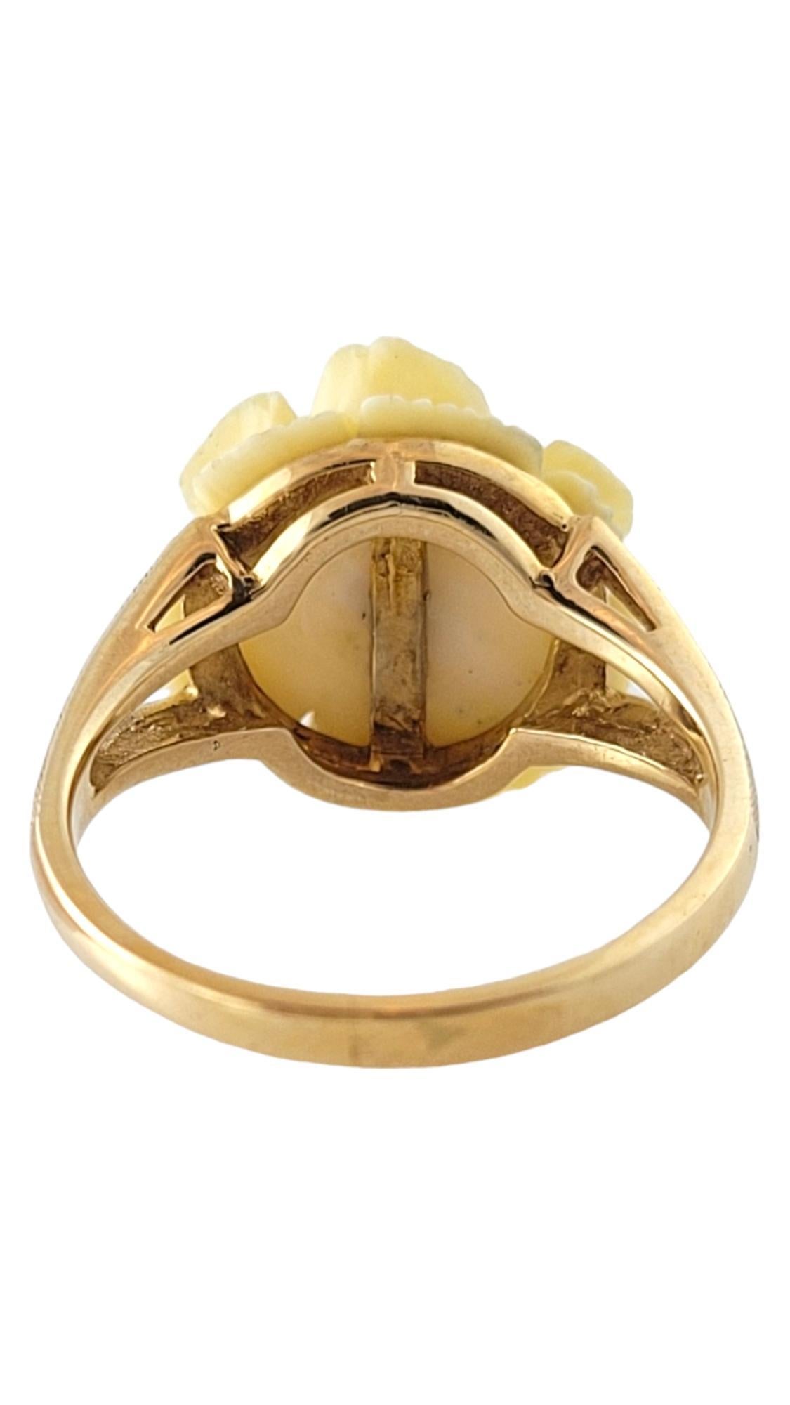 Vintage 10K Yellow Gold White Rose Ring Size 5.25 #16933 For Sale 1
