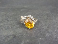 Vintage 10K Yellow Orange Sapphire Ring Size 8