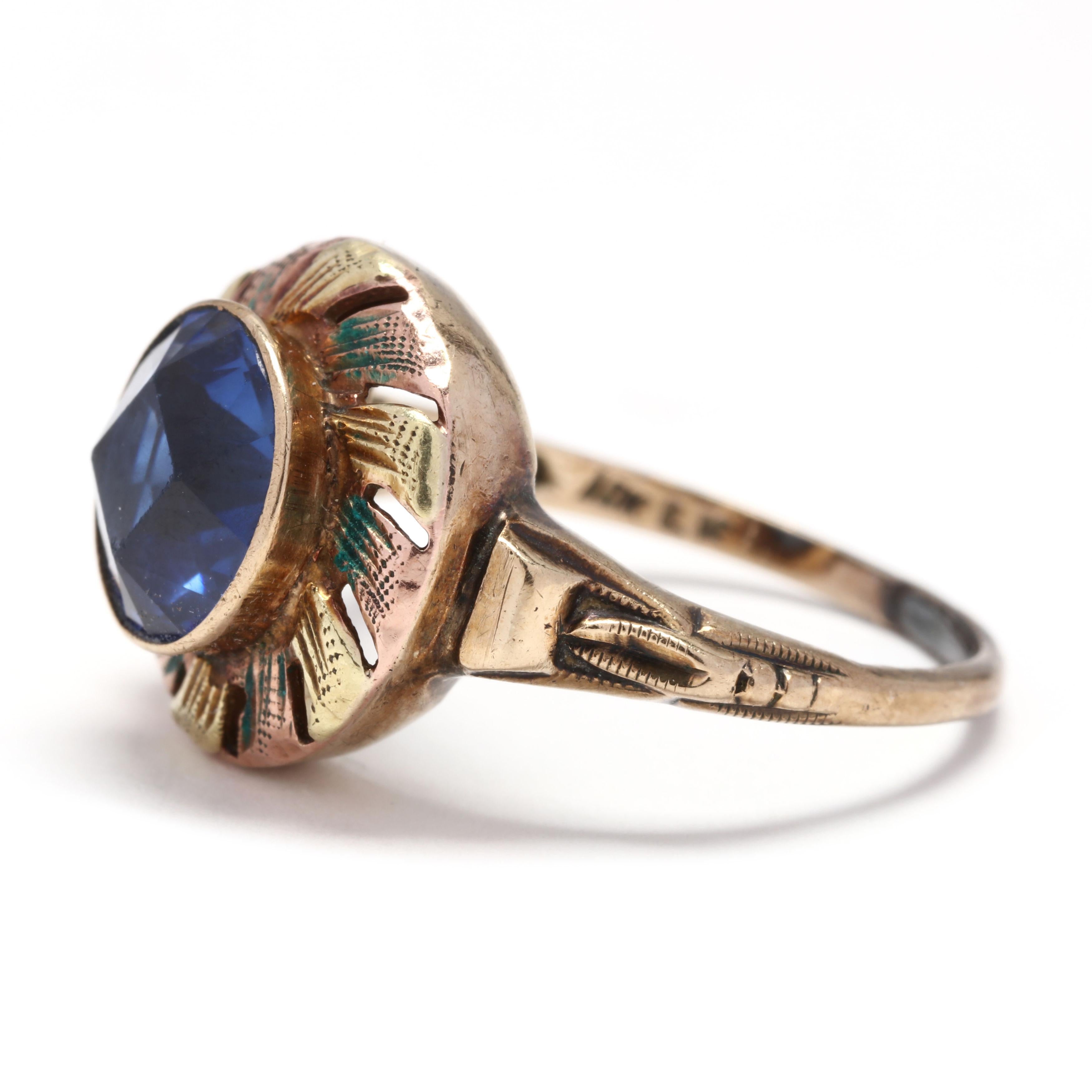 rose gold blue stone ring