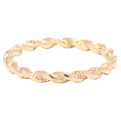 Vintage 10KT Yellow Gold Rope Twist Band, Ring, Stackable Rope Band
