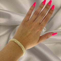 Vintage Diamond Square Cuts Pyramid Design Bracelet 14k