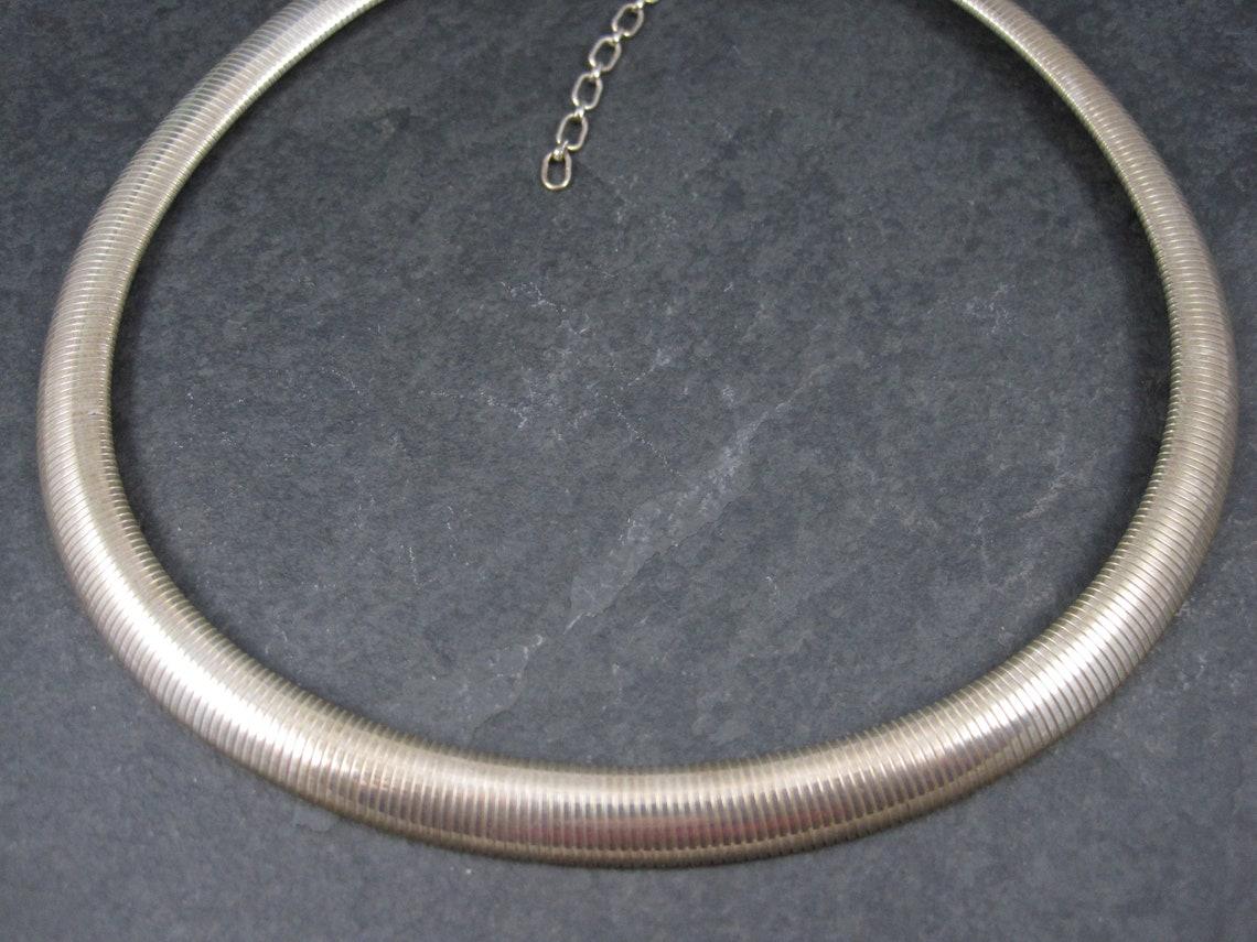 Vintage 10mm Sterling Snake Chain Necklace 17-19 Inches In Excellent Condition In Webster, SD