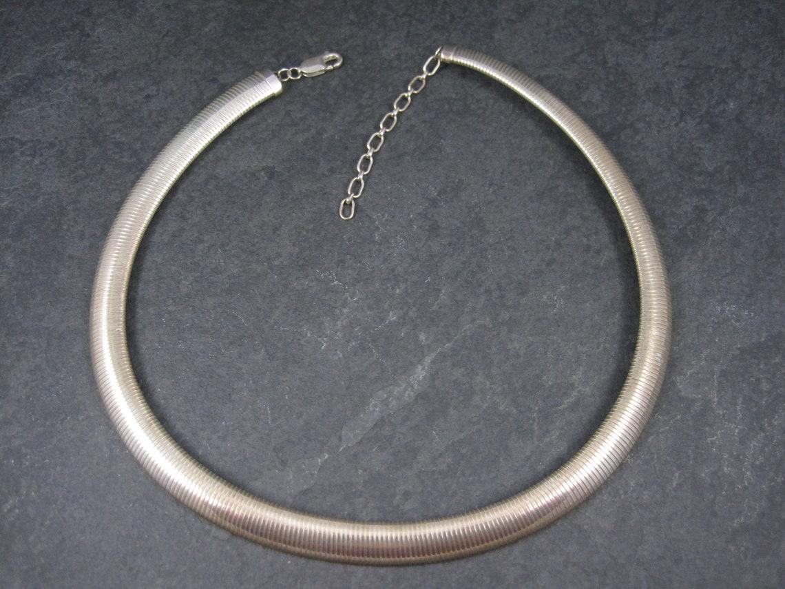 Vintage 10mm Sterling Snake Chain Necklace 17-19 Inches 3