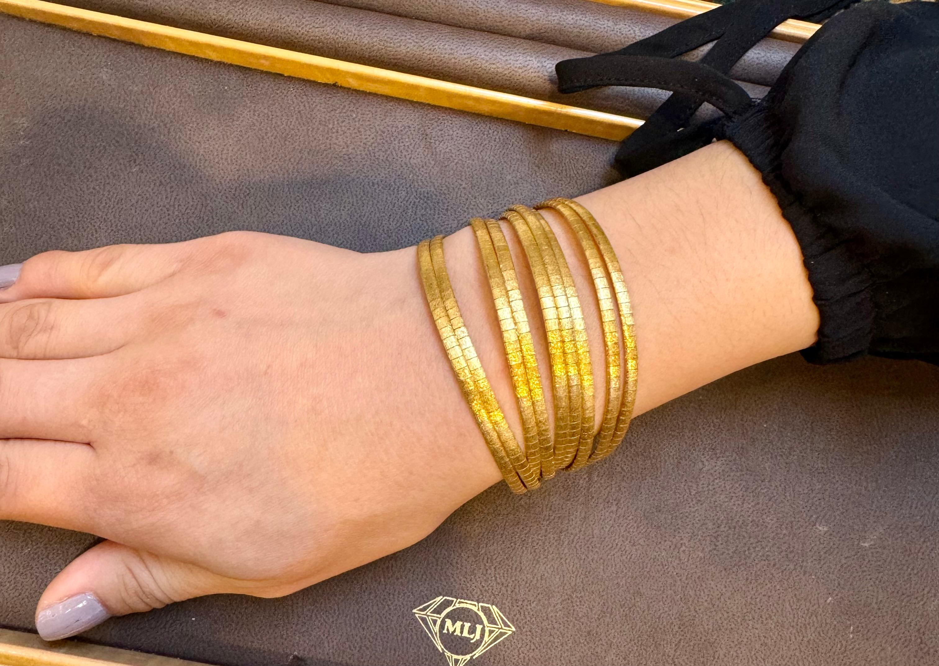 Vintage By 11 Bangle Combinato Oro Martellato  Bracciale in oro giallo 18 Kt, 69 gm 1