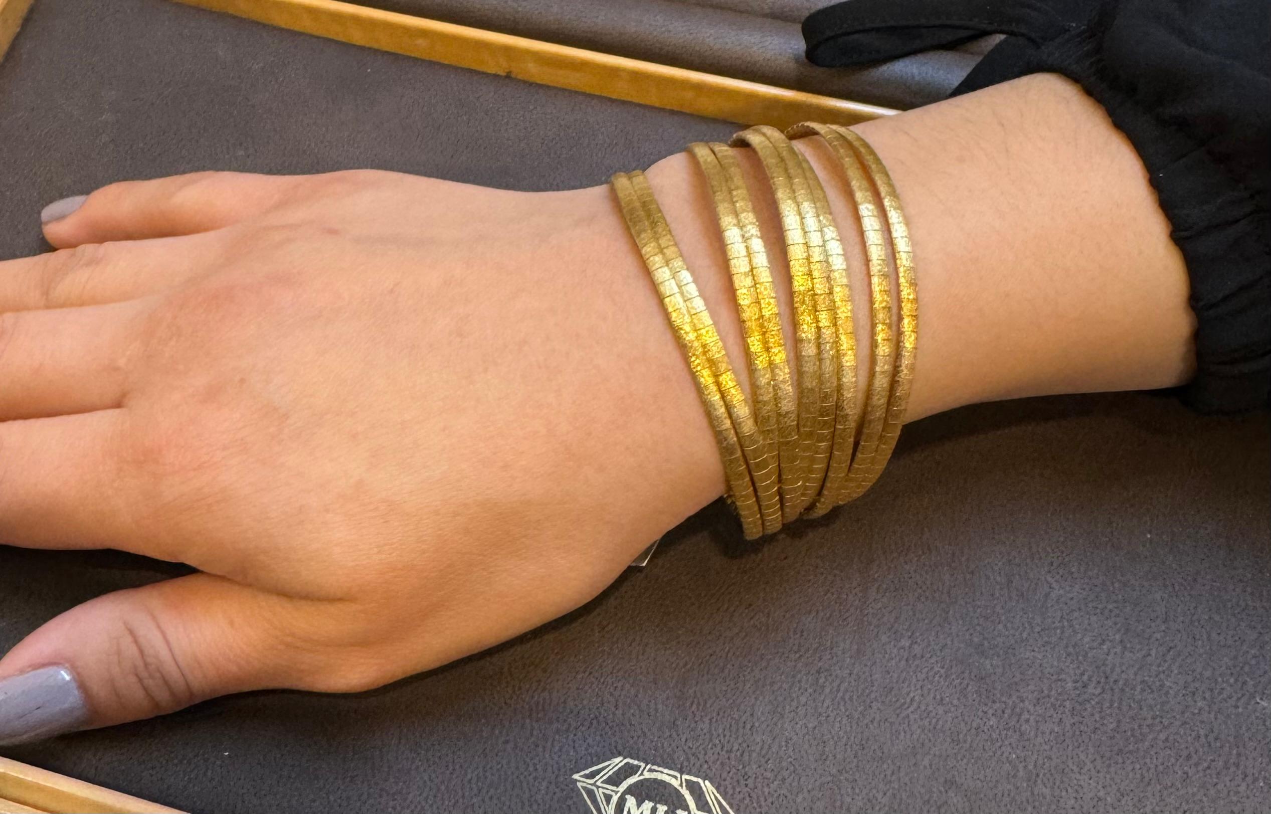 Vintage By 11 Bangle Combinato Oro Martellato  Bracciale in oro giallo 18 Kt, 69 gm 2