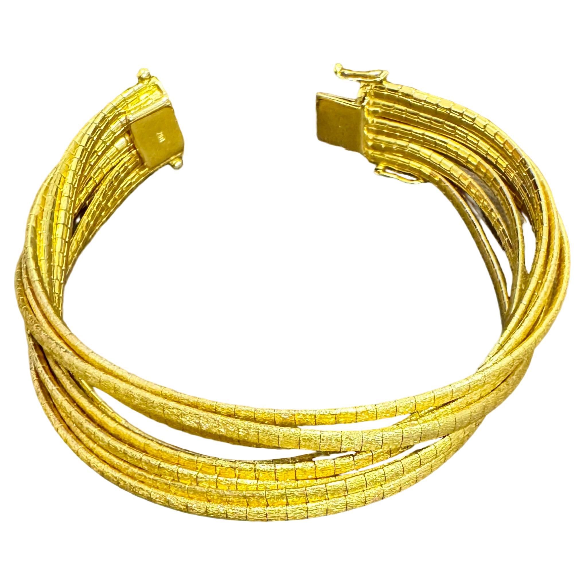 Vintage By 11 Bangle Combinato Oro Martellato  Bracciale in oro giallo 18 Kt, 69 gm