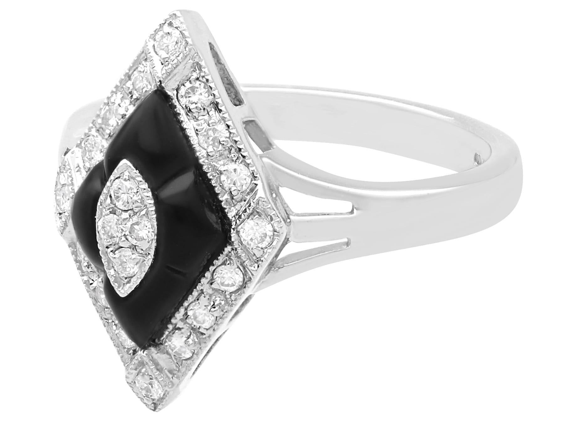vintage black onyx ring with diamond
