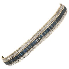 Retro 11 Carat Sapphire Bracelet 18 Karat Yellow Gold