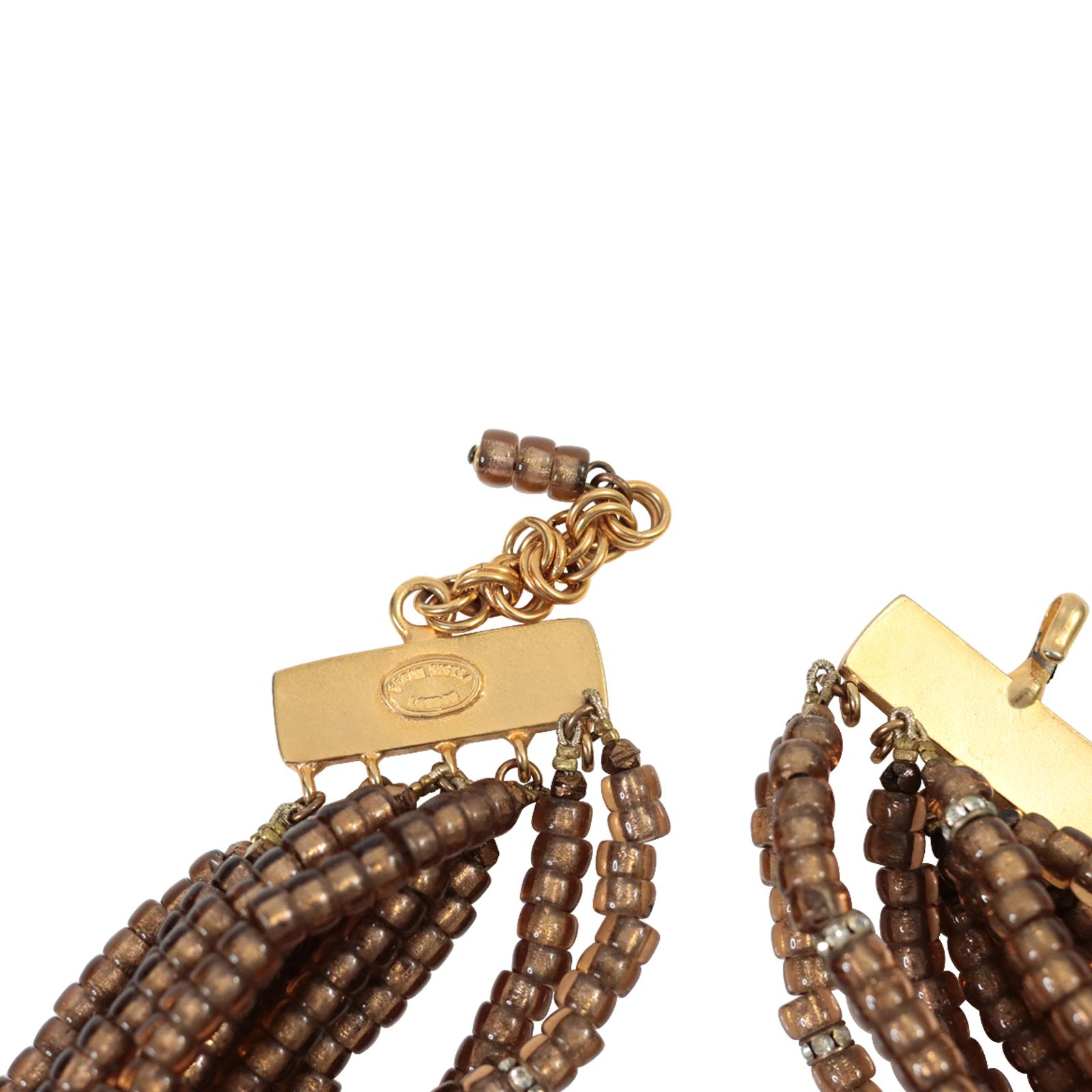 Vintage 11 Strand Smokey Brown Quartz With Rondelle Scatters Circa 1990s im Angebot 5
