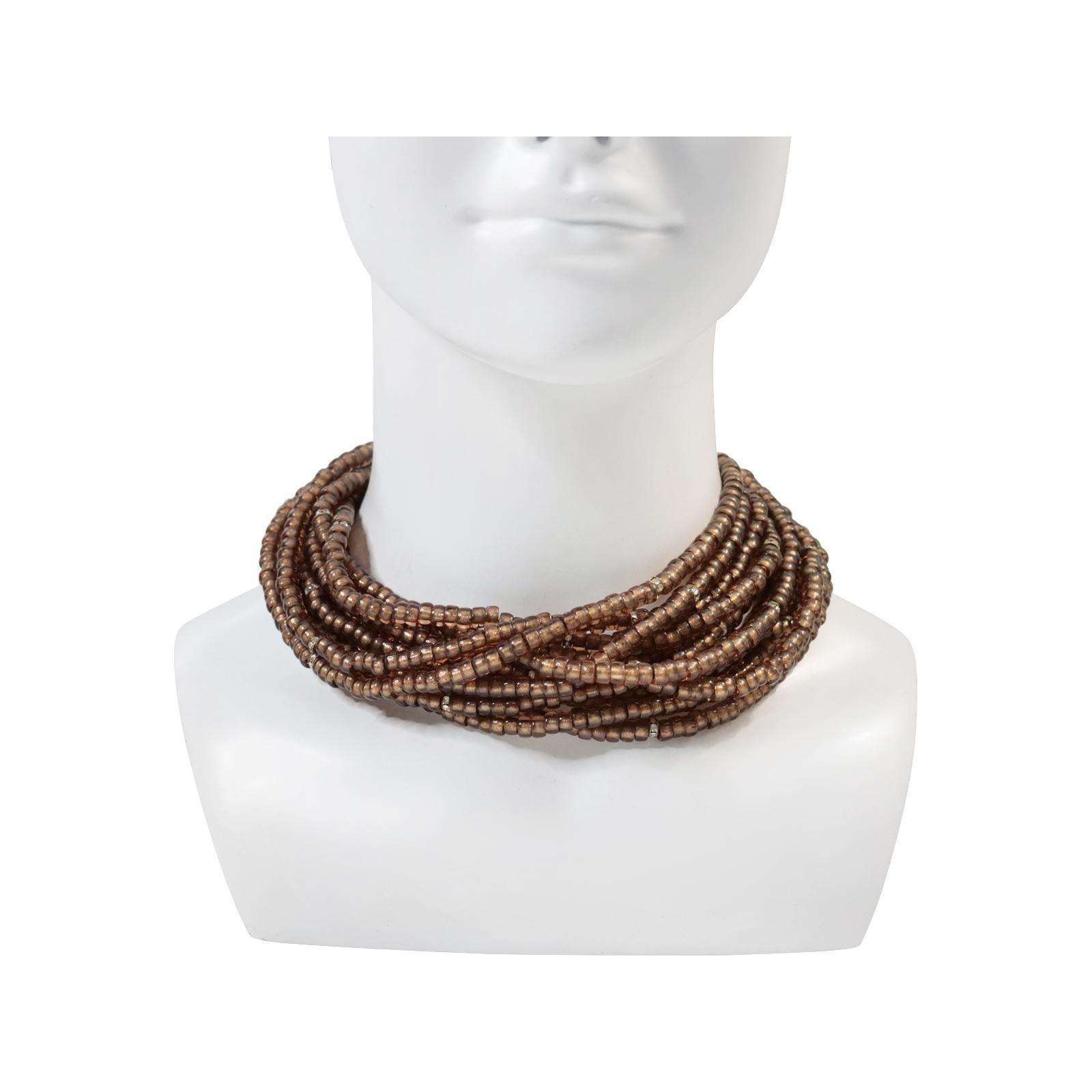 Vintage 11 Strand Smokey Brown Quartz With Rondelle Scatters Circa 1990s (Moderne) im Angebot