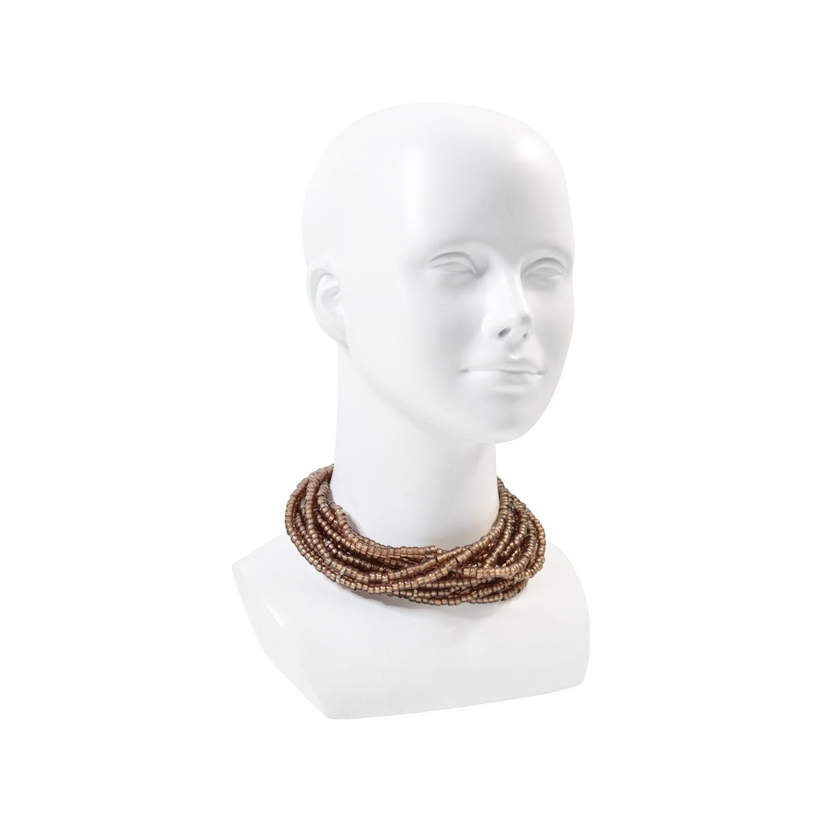 Vintage 11 Strand Smokey Brown Quartz With Rondelle Scatters Circa 1990s für Damen oder Herren im Angebot