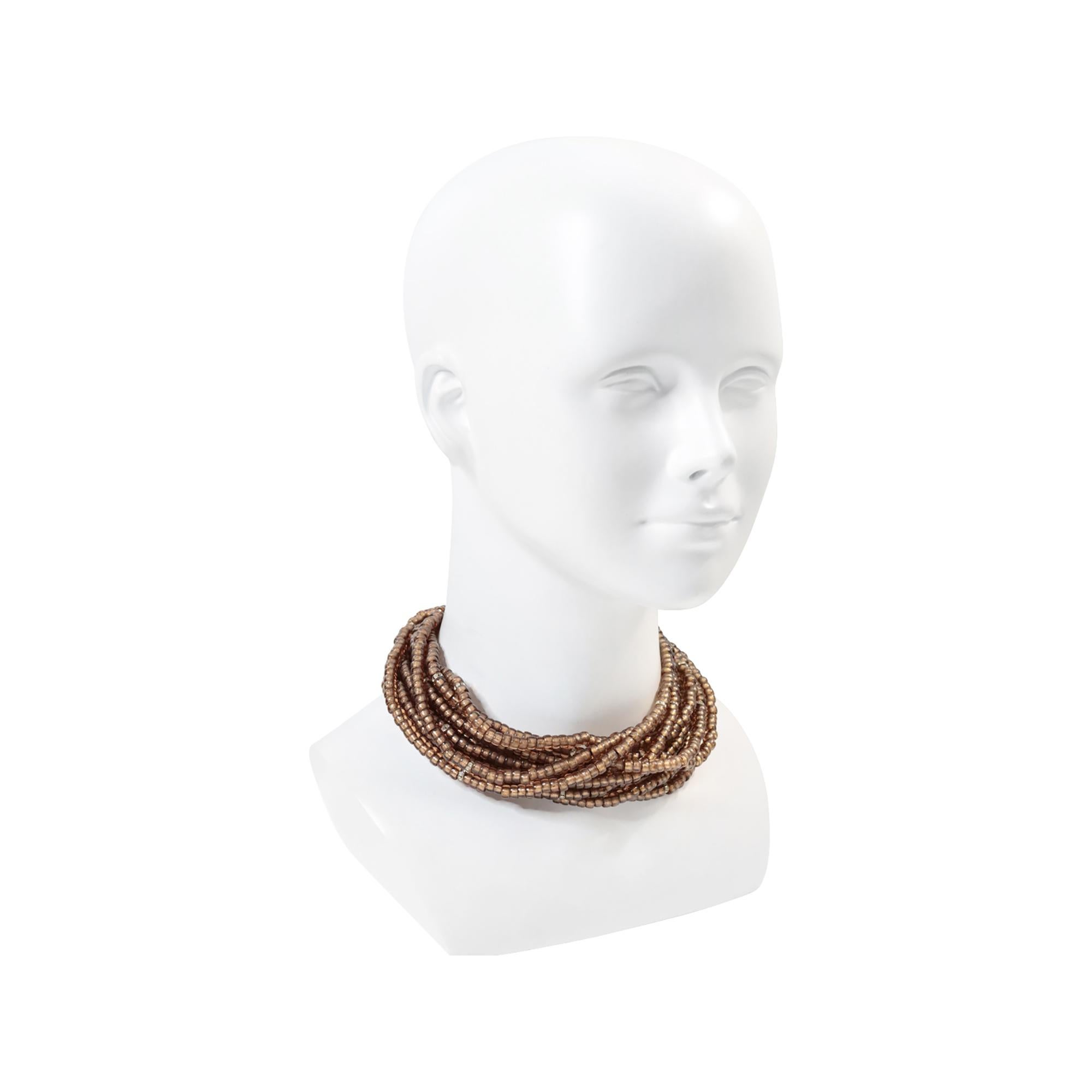 Vintage 11 Strand Smokey Brown Quartz With Rondelle Scatters Circa 1990s Unisexe en vente